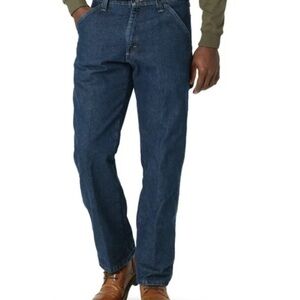 Wrangler Relaxed Carpenter Blue Jeans Durable Cotton 38x29